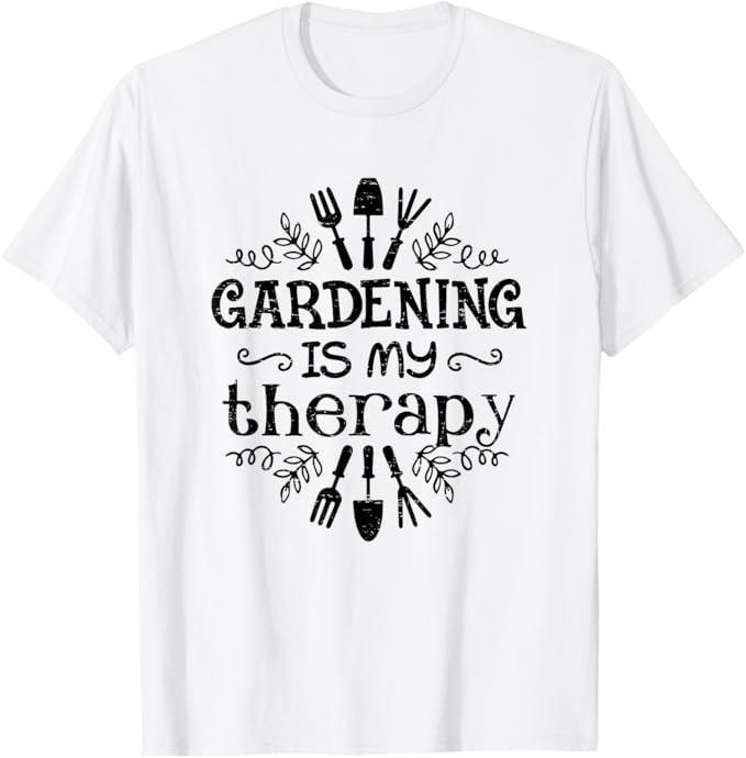 Vintage Retro Gardening Is My Therapy Funny Plant Lover T-Shirt S разноцветный