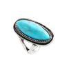 Juego de 5 Anillos Color Plata Retro Envejecido Anillos para el Dedo con Turquesa de Imitación Estilo Bohemio Versátil Apilable Joyería para el Dedo Regalo