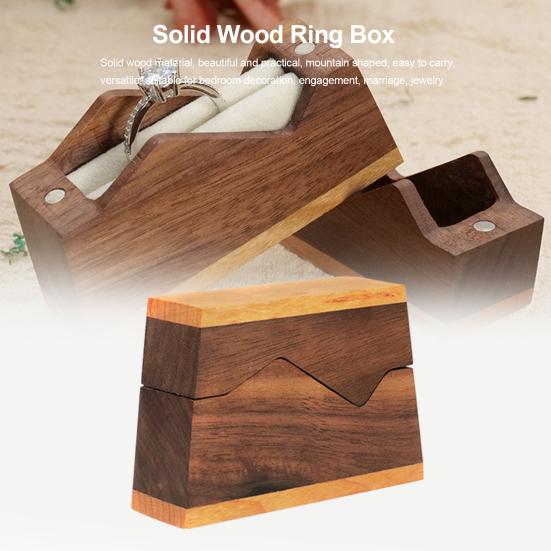 

Коробка для обручального кольца, бесплатный подарок на годовщину, пыленепроницаемая деревянная подарочная коробка для обручального кольца, красивые кольца для хранения, серьги, компактные