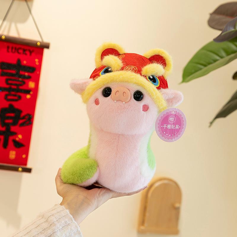 Year of the Snake Mascot Pig Snake Doll Cute Simulation Snake Plush Toy Year Red Goods Gifts Furniture Ornament