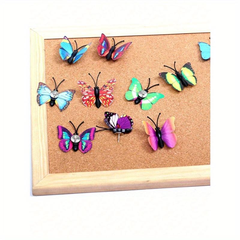 10 Pcs Butterfly Thumbnails, Decorative Thumbnails, Butterfly Thumbnails, Photo Wall Cork Colored Cute Thumbnails Back To School
