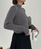 WEGO Ribbed High Neck Short Knit Korean Winter Wear Women's Sweater, Casual, Simple, Sumikuro, Style,