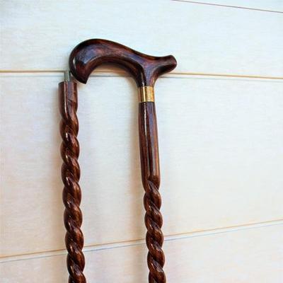 91.44 Cm Wooden Handle Painted Walking Stick Cane Foldable