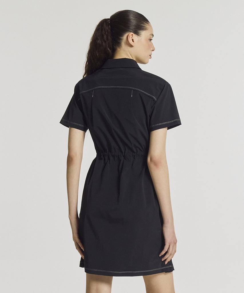 Nyuballanseu Nbnkg3W612 / Women Frozen Woven Stretch Collared Dress (Black)