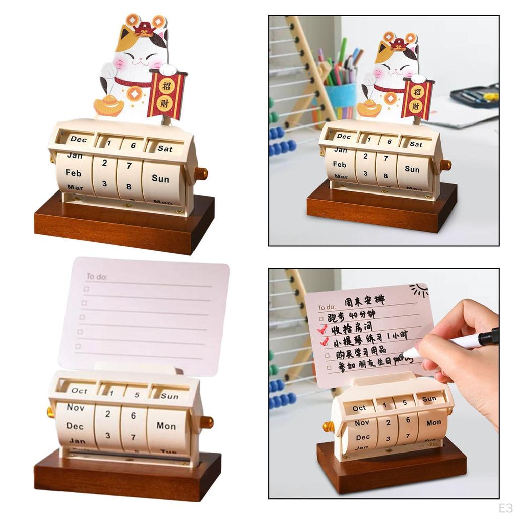 Desk Calendar Flip Daily Use Rotate for Farmhouse