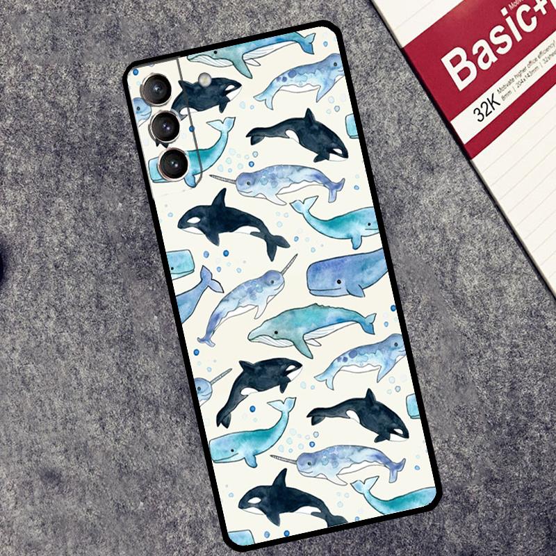 Orcas Killer Whales Case For Samsung Galaxy S24 S22 S23 Ultra Note 20 S9 S10 Note 10 Plus S20 FE S21 FE Cover