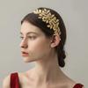 Luxurious Gold Leaf Headband for Women Bride Aesthetic Wedding Vine Hairhoop Formal Event Evening Party Hair Decoration