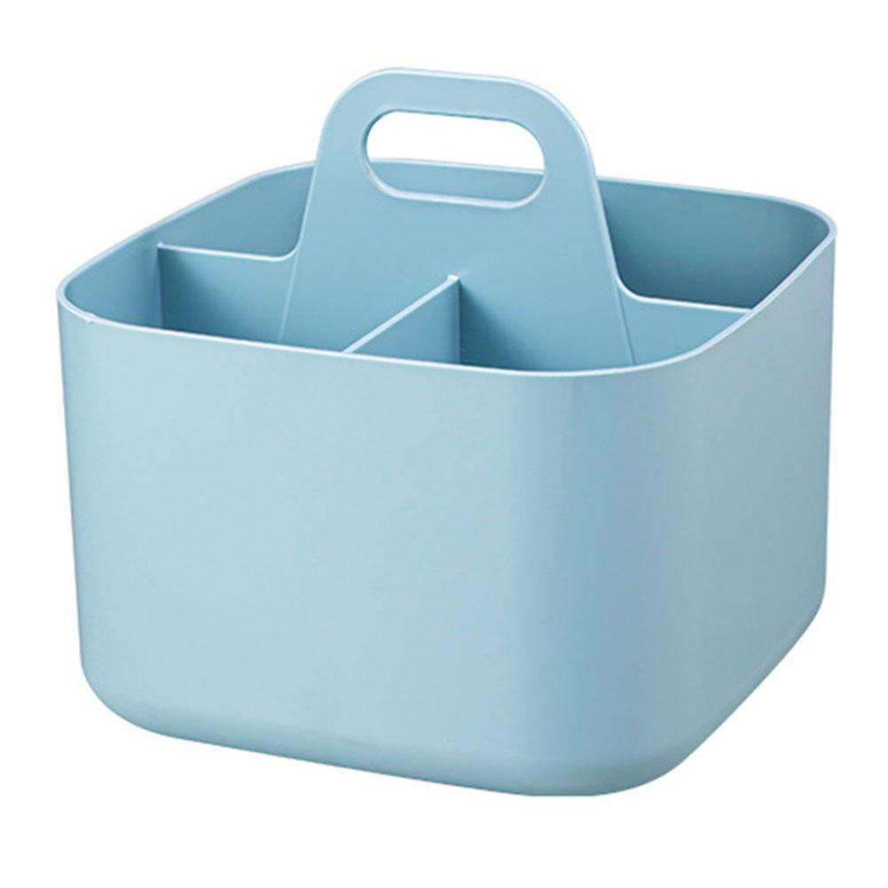Plastic Storage Basket With Handle,Portable Pencil Pen Stationery Storage Box,Desktop Sorting Organizer With 5 Compartments