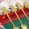 4Pcs Stainless Steel Christmas Coffee Spoons Christmas Trees Santa Tea Spoon Gingerbreads Man Dessert Drink Mixing Spoon