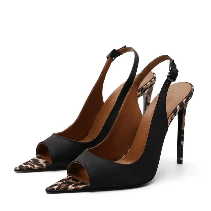 Fashion Fashion Pointed High-heel Women's Sandals Summer European American Roman Buckle Commuting Shopping Slim Heeled Women Shoes 34-45