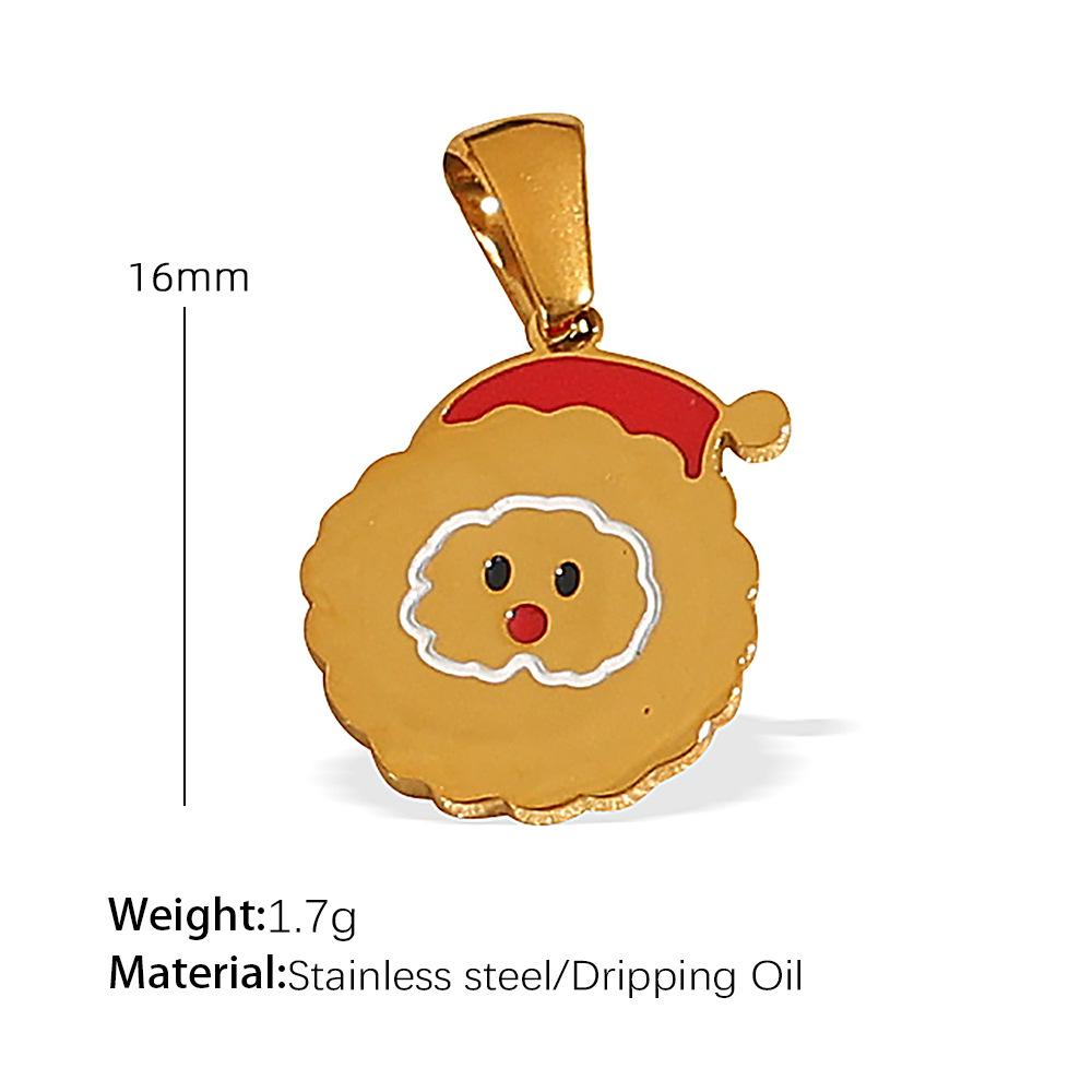 Titanium steel plated 18k gold accessories Christmas design elements series pendant on the new cute cartoon Internet celebrity jewelry