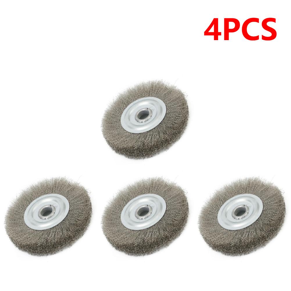 Wire Wheel Brush 5inch Crimped Stainless Steel Wheel Brush Bench Grinder Abrasive Tool 16mm Hole Drill Brush Polishing Tools