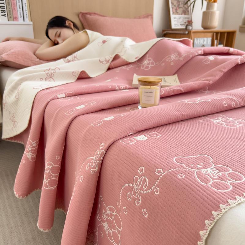 100% Cotton Summer Gauze Blanket - Lightweight, Three-Layer Design for Office, Nap, or Sofa