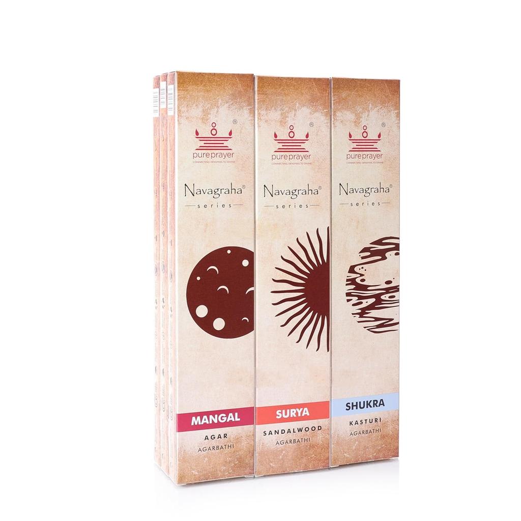 Cycle Pure Navagraha Series Agarbathi Collection 9 Fragrances 18 Sticks Each for Spiritual Puja Total 162 sticks