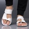 TUINANLE Men’s Minimalist and Stylish Summer Casual Flat Sandals – Slip-on Genuine Leather Sandals Suitable for Indoor and Outdoor Use