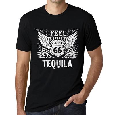 Men’s Vintage Tee Shirt Graphic T Shirt Feel The Tequila Deep Black White Text