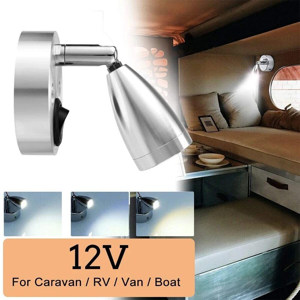 DC12V 3W Spotlight Aluminum Bedside Lamp LED Spot Reading Light  RV Boat Caravan Camp Trailer