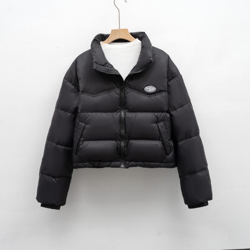 

Down jacket women s new small short winter color matching thickened bread jacket looks thin and fashionable M чёрный