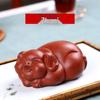 Purple Clay Lucky Pig Tea Pet