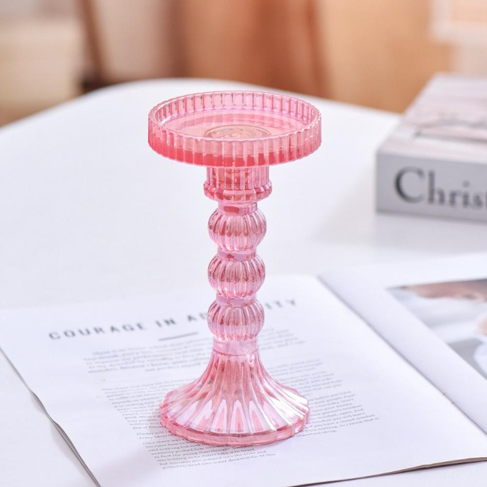 Creative Christmas Light Luxury High Footed Glass Candleholder Home Candleholder Base Romantic Wedding Table Creative Home Decor