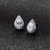Bridal Jewelry European and American Fashion Wedding Water Drop Zircon Steel Needle Stud Earrings Women's Elegance Earrings Temperament Earrings Hot