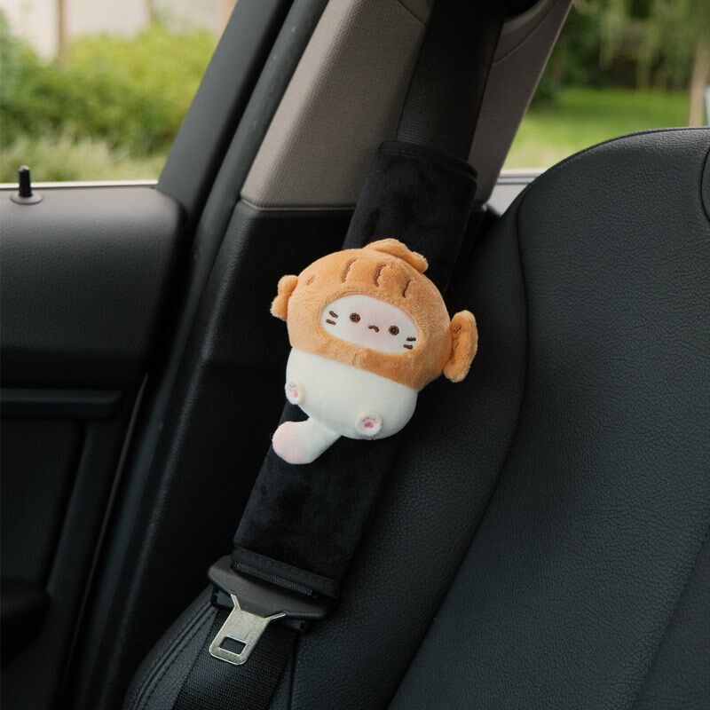 Cute Taiyaki Car Seatbelt Shoulder Pad Car Insurance g Belt Protective Cover Car Interior Decoration Anti-Strangling Accessory Taiyaki Cat - Shoulder Pad (Single)