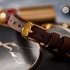Time100 Watch with Multifaceted Diamond Japanese 30M Water and Brown Butyl Strap Women's Crystal, Movement, Resistance,