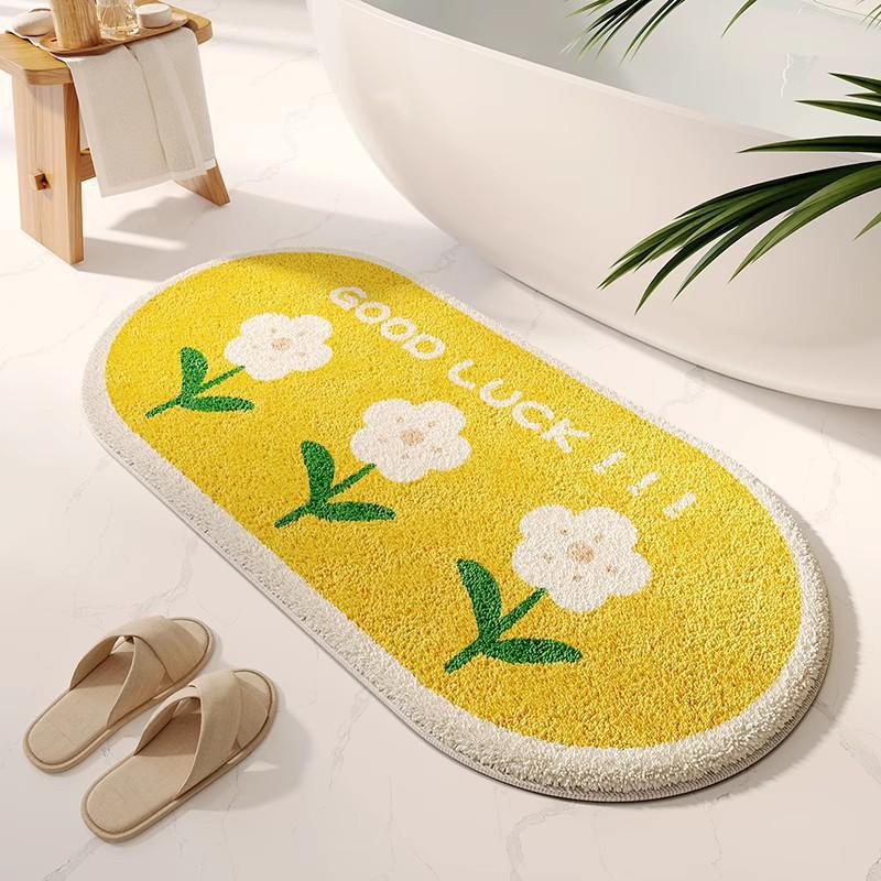 Absorbent Monster Bathroom Floor Mat Bathroom Floor Mat Imitation Cashmere Door Mat Non-slip Mat Household Bedroom Carpet Door Mat