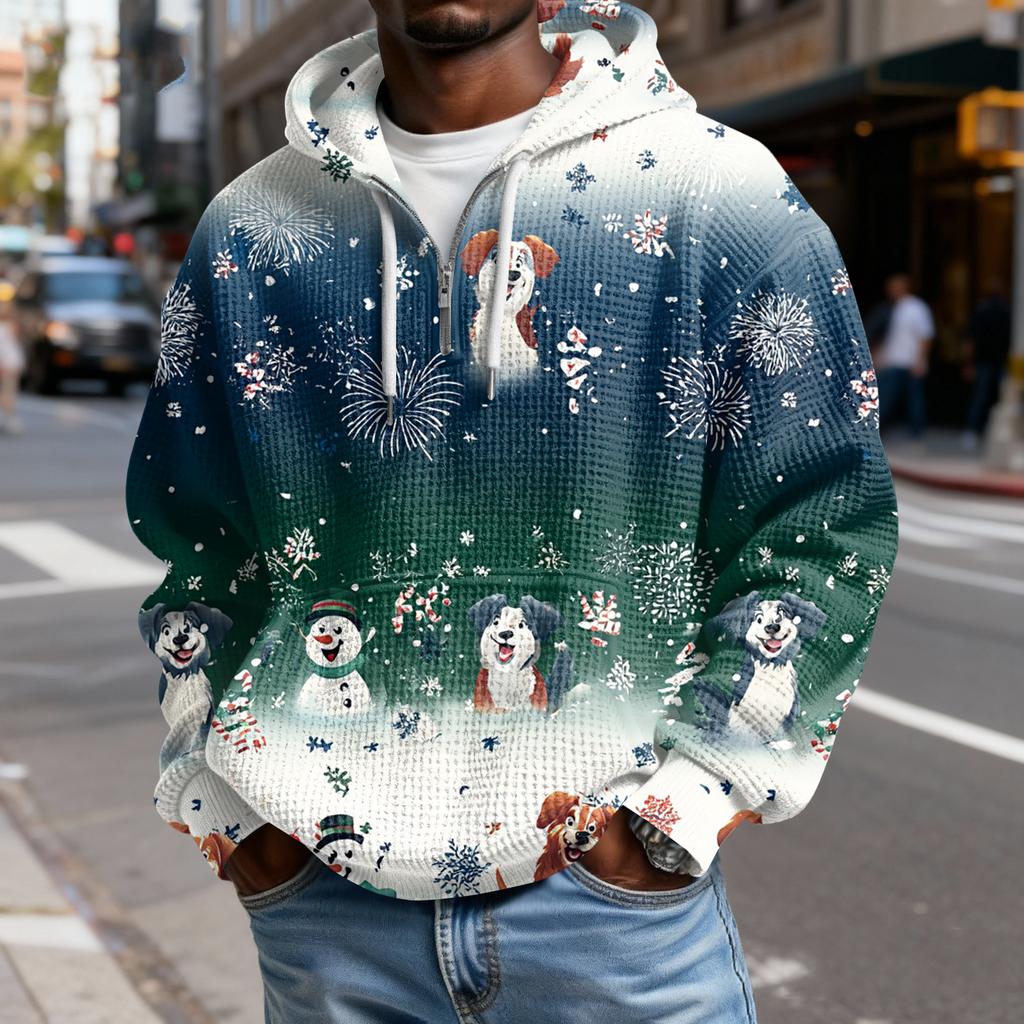 Pánská ležérní jednobarevná mikina s kapucí na zip s dlouhým rukávem, každodenní ležérní tričko s dlouhým rukávem na zip