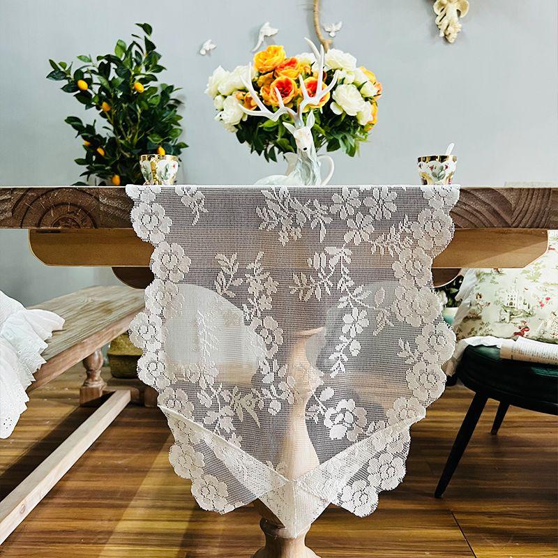 

Европейский кружевной флаг для стола, чайный столик, скатерть для среднего прямоугольного флага для чая, скатерть для тумбы под телевизор, чехол для тумбы под обувь, полотенце 30*120cm белый
