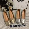 Lan Cabinet 2025 Spring and Summer New 5CM Inner Height Increase Women's Shoes Square Head Bow Mary Jane Ballet Shoes Temperament Single Shoes