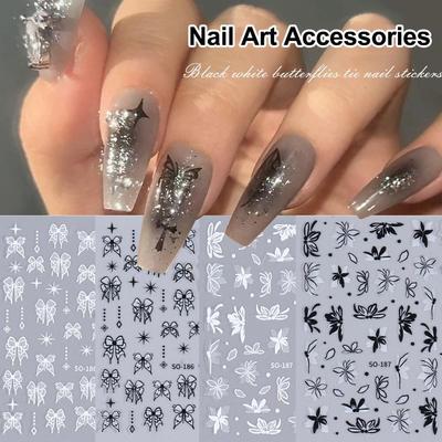Nail Art Stickers Decals Flower Bow Manicure Simple Decoration DIY,