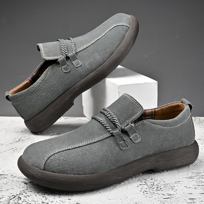 

Retro Style Casual Comfort Soft Leather Men s Shoes Low-quality Daily Commuting Shoes Outdoor Soft Sole Anti Slip Driving Shoes 46 серый