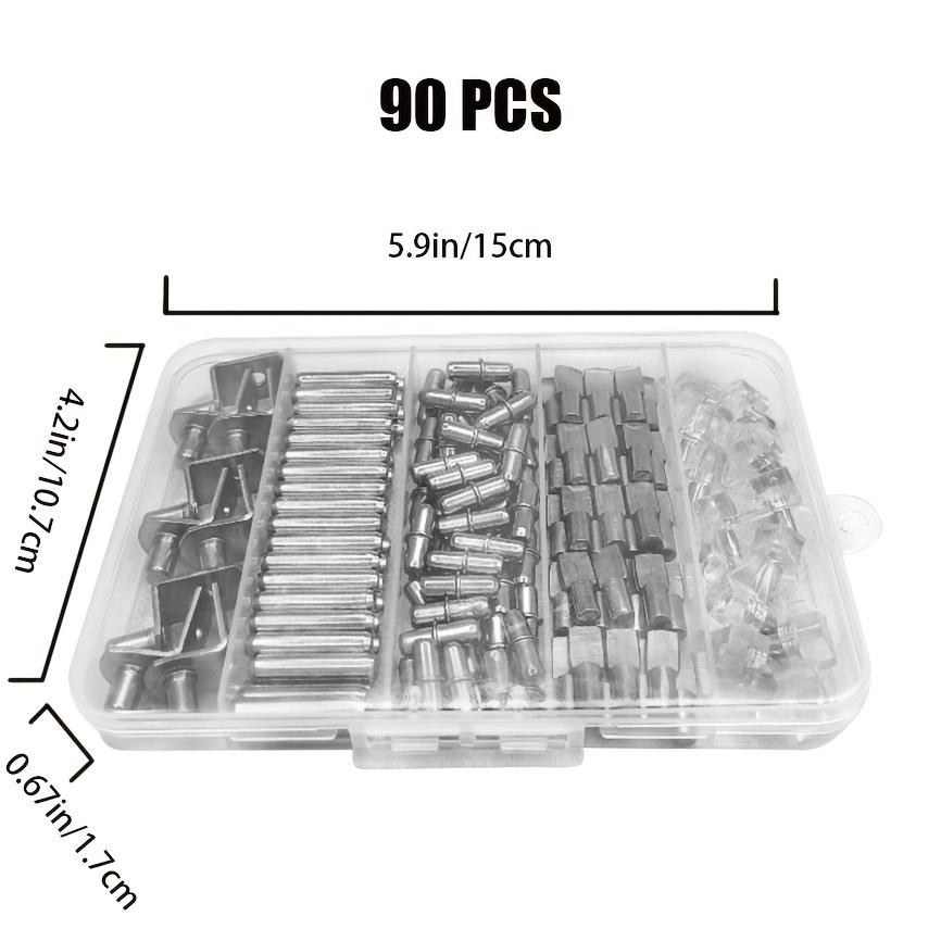 90pcs Cabinet Shelf Pegs, 5mm Shelf Pins, Metal Shelf Bookshelf Pegs, Shelf Pin Shelf Holder,  Shelf Pins 5mm Peg Shelf Holders 90pcs серебряный