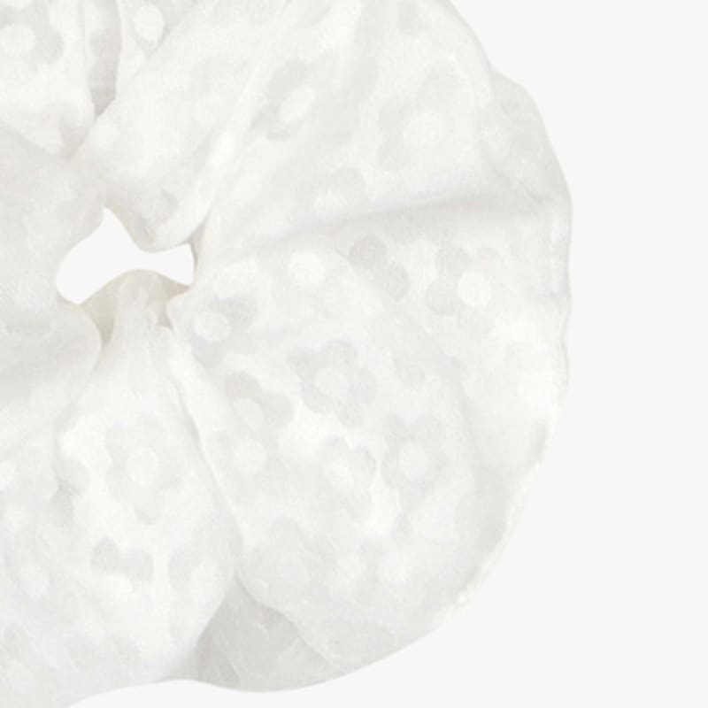 PINK PINEAPPLE DAISY LACE SCRUNCHIE_WHITE