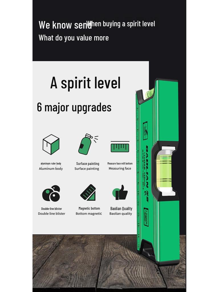 Baolian Precision Magnetic Mini Multi-Function Aluminum Alloy Level Ruler