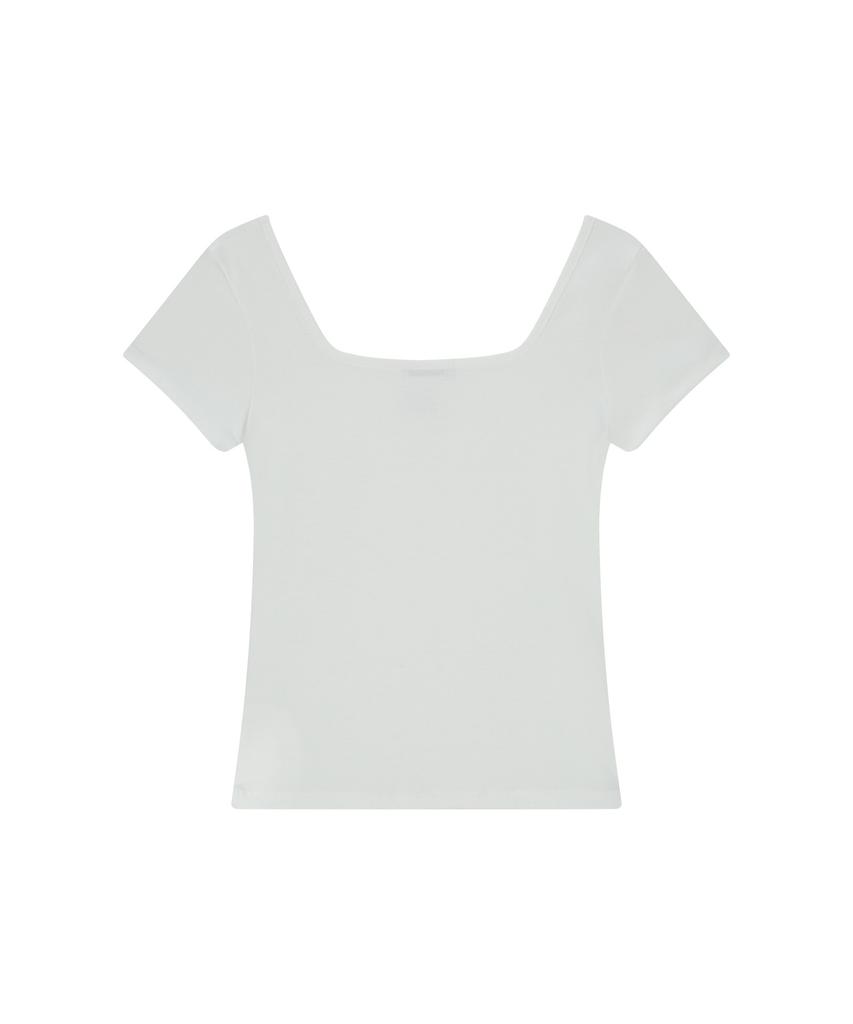 Aejeuon Square Line Tee / White