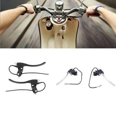 1 Pair Aluminum Alloy Electric Brake Handle Cable 28cm Inner 22mm Electric Bicycle Brake Lever Black/Silver Lightweight