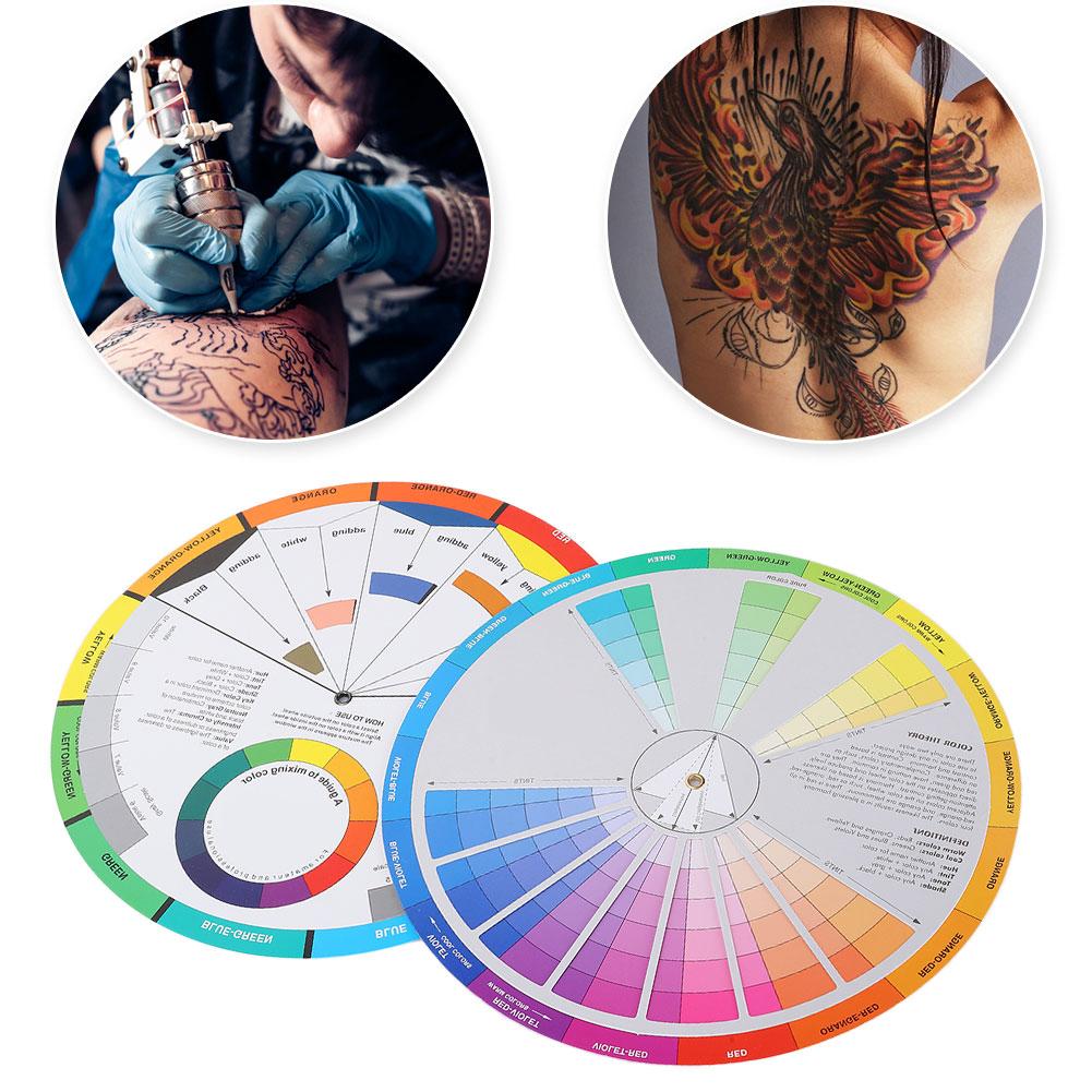 2pcs Tattoo Color Wheel Pigment Color Wheel Mixing Guide Tattoo Accessory