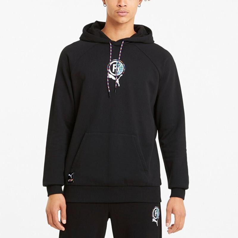 Puma Intl Graphic Print Sport Hoodie Men Tops Black 531329-01