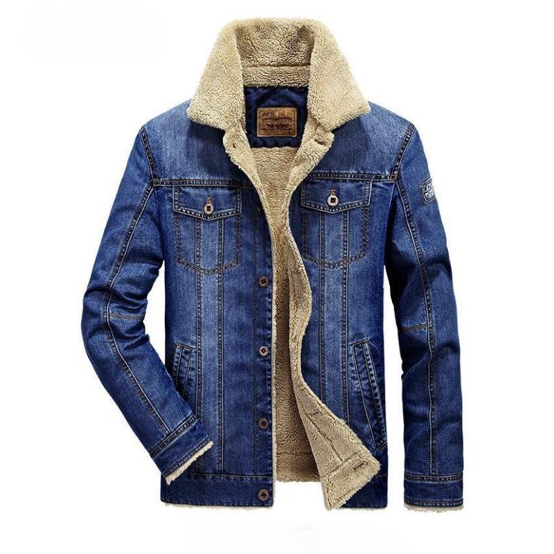 

Новая мужская джинсовая куртка из утолщенного бархата, модная повседневная свободная куртка большого размера XXXXL