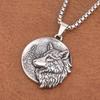 Stainless Steel Wolf Head Pendant Necklaces for Rapper Popular Charm Biker Chain Viking Animal Amulet Jewelry Gift