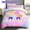 Lankybox Pattern Bedding,Quilt Set Quilt Cover Pillowcase Home Birthday Gift (1 * duvet cover + 2 * pillowcase, without core)