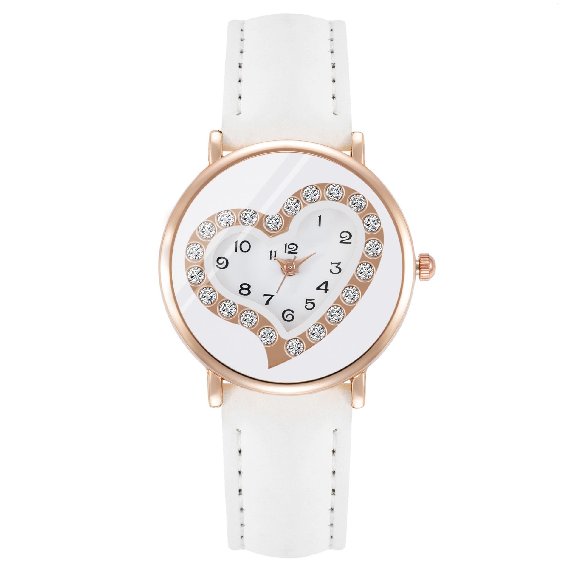 

Женские темпераментные классические летние маленькие кварцевые часы со стразами Love OneSize