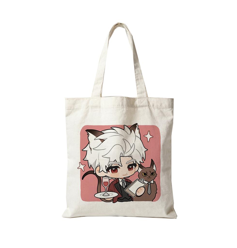 Love and Deepspace Coffee Butler and Cat Canvas Bag Sylus Rafayel Zayne Xavier 35x40CM Anime Cartoon Single-shoulder Tote Bag