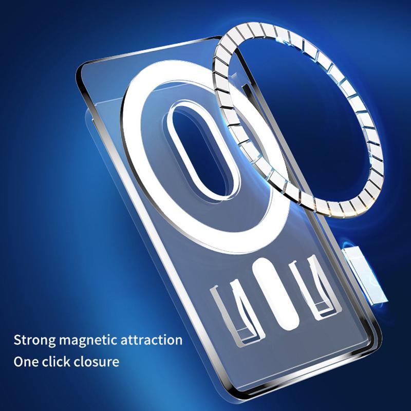 For Magsafe Transparent Magnetic Wallet Clip Phone Back Sticker For Iphone12Pro 13 14 Pro Max Macsafe Card Bag On Sleeve