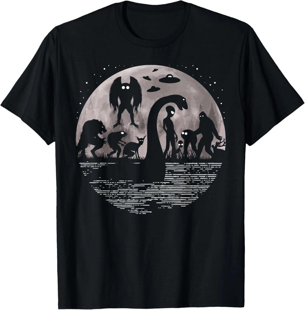 Bigfoot Loch Ness Monster Mothman And Aliens_ Funny Cryptid Gift Unisex T-Shirt
