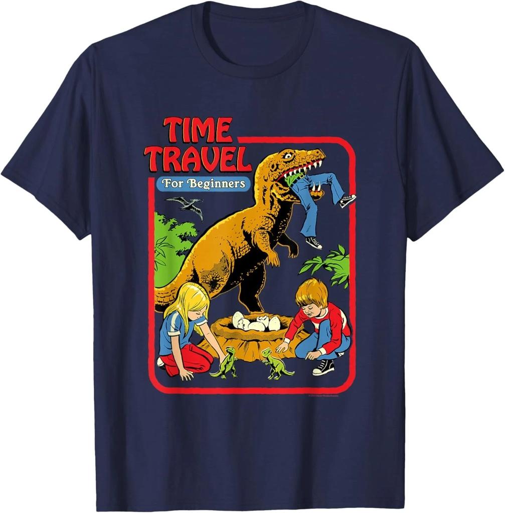 Steven Rhodes T-Shirt Dinosauro T-Rex Viaggio nel Tempo Retro Umorismo Nero