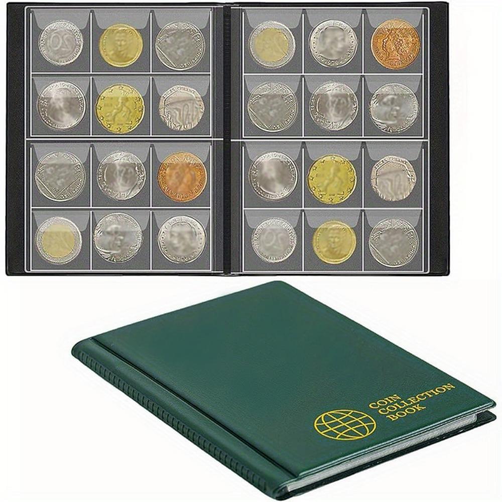 Libro da collezione di monete con 120 tasche, album trasparente in PVC per esposizione monete, 10 pagine, album per collezionismo di monete commemorative