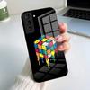 Cool Funny Rubiks Cube Phone Case For Samsung S26 S25 S24 FE S23 S22 S21 Plus S20 Ultra Note20Ultra Black Glass Cover